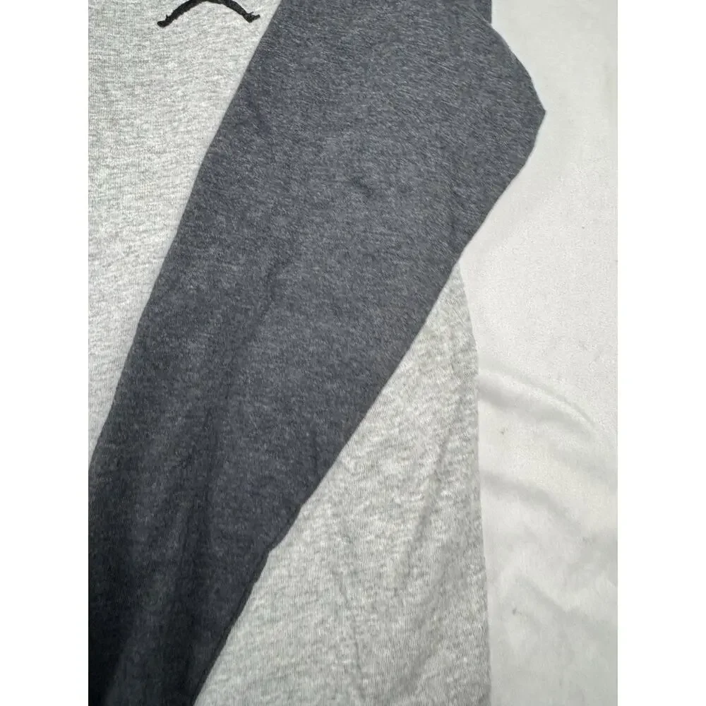 Jordan Long Sleeve Henley Shirt Gray Charcoal Raglan Men’s Size M